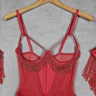Vtg Shirley Of Hollywood Lingerie Size M Red Tassels Crotchless Open Cup Western