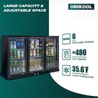 Orikool 53 Inch Beverage Refrigerator 3 Glass Door Back Bar Cooler 11 3 Cu ft