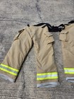 Globe Men s Firefighter Turnout  Pants Tan With Suspenders Mfg 12 2016 30x28