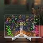 Acrylic Dry Erase Board With Light Up Stand  11 81  X 7 87  Clear White Board   