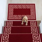 Greek Key Design Carpet Stair Treads mat Slip Resistant 8 5  x26 5   