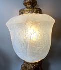 Antique Vintage French Wall Sconce Light Large 42  Wood Plaque Glass Globe Roses