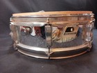 Vintage Ludwig Chrome Snare Drum 1970s Bl wht Badge 14  Lug 5  As Is  See Photos