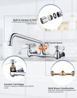 8  Wall Mount Commercial Restaurant Faucet - 12  Swivel Reach Spout Brass