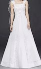 Sz 14 V9010 David s Bridal Wedding Dress White Chiffon