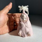 Vintage 1977 Porcelain Pink Baby Bell Wrapped In Blanket Girls Nursery Decor