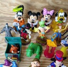 Huge 35pc Disney Modern   Vintage Mixed Plastic Figure Figurine Vehicle Toy Lot