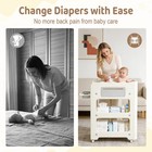 Baby Changing Table  With Lockable Wheels Foldable Portable Diaper Station  W   