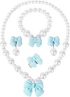 Princess Jewelry For Little Girls  Handmade Bow Pearl Kids Jewelry Set  Stret   