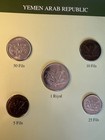 Coin Sets Of All Nations Yemen 1974-1985 Unc 25 Fils 1979 1 Riyal 1985    Y-1   