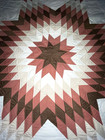 Amish Lone Star Quilt Handmade Stitched Brown cream rust 87x97 Queen king Mint 
