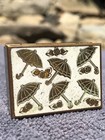 Vintage Brass Enamel Cloisonne Umbrellas   Flowers Pill Holder Trinket Ring Box