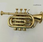 Thoughtful Exceptional Antique Musical Trumpet Pocket Finish Sound Trumpet