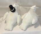 Plush Bride   Groom White Dove Birds - Wedding Decorations -