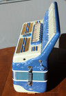 United Marotta Vintage Piano Accordion Pearl Blue W  Original Case Made In Italy