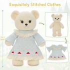 16   White Teddy Bear Stuffed Animal Doll W removable Dress Clothes Outfit Gift