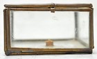 Antique Brass Glass Small Jewellery Box Original Old Hand Crafted