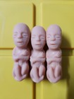 3x Rubber Silicone Fetus Model Baby Dolls 10-12 Week Size Medical Curiousity