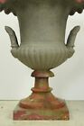 Pair Of Reclaimed Cast Iron Garden Planter Urns