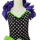 Weissman Dance Leotard Kids Sa Black White Polka Dot Checkered Ruffle Costume