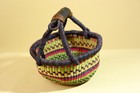 African Bolga Market Basket Hand Woven Ghana Tribal Vintage Display-g6288