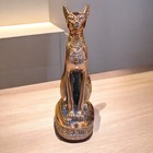 Rare Ancient Egyptian Antiquities Statue Goddess Bastet Of Stone Covered Copper