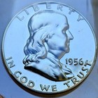 1956-p Proof Franklin Half Dollar  90  Silver