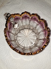 Eapg Us Glass Columbia   Church Windows Pattern Pink Flashed Nappy Dish 5 