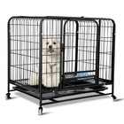 Extra Large Dog Crate Kennel 31  Heavy Duty Pet Cage Metal W  2 Doors   Tray