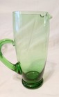 Vintage Blown Glass Gradient Green Cocktail Pitcher Barware 