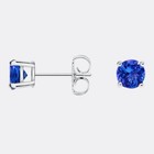 2 00 Ct Tanzanite Top Quality Stud Earrings 14k White Gold Round Cut Basket 7mm