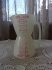 Tupperware 2 In 1 Wet Dry Measuring Cup Vntg 70 s Red Print 1 Cup 8 Oz  860 Vguc