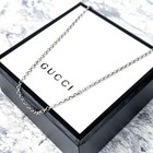 Gucci 53cm 2 2mm Sterling Silver Azuki Chain Necklace Black Tone Vintage Y2k