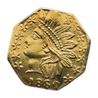 Bg-799w 1880 California Fractional Gold Indian Quarter Dollar Rarity 6  Plugged
