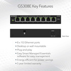 8-port Gigabit Ethernet Easy Smart Managed Essentials Switch  gs308e  - Desktop 
