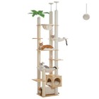 Pawz Road Wood Cat Tree Tower Floor To Ceiling Scratching Post With Hammock Beds