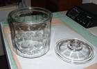 Vintage 1920s La Palina Quality Congress Cigar Co Clear Glass Jar Humidor W  Lid
