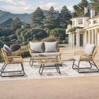 4-piece Patio Furniture Wicker Outdoor Bistro Set All-weather Rattan