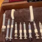 21 Vintage Collectible Medical Glass Hypodermic Syringes B-d W case Ex Fs