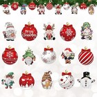 24pcs Wooden Christmas Gnome Ornaments Set     12 Gnomes   Ball  wooden Printed 