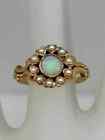 2ct Round Genuine Fire Opal Antique Victorian Women Ring 14k Yellow Gold Plated
