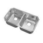 32 In  Undermount 50 50 Double Bowl 16-gauge Stainless Steel Kitchen Sink With B