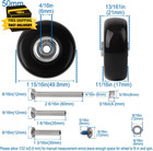 Luggage Suitcase Replacement Wheels Set Pu Bearing Spinner Repair 4pcs 50mm