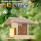 New Best Feeders For Outdoors Hanging  Wooden Bird Feeder With Suet Cages Garden