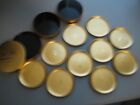 Vintage Japanese Drink Coasters 2 Sets Of 5 Ea   All 10 W box  Gold   Embossed