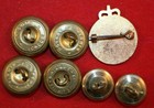Lot Of 7  Welsh Guards   Welsh Regiment Uniform Buttons   Sweetheart Pin