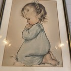 A Child   s Prayer Vintage Framed Picture Girl Kneeling Charlot Byj 1950s 7 X 9   