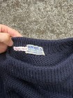 1940s Lion Mills 100  Virgin Wool Navy Boatneck Varsity Sweater Vintage