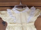Kate Greenaway Frock Yellow Dress Vtg Buttons Lace Defects Seemeasurements  172