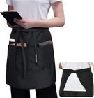 Server Bistro Apron - 2 Pocket Black   Polyester 65    Cotton 35    Half Waist